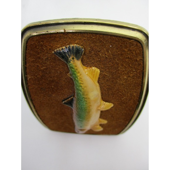 1979 Raintree Rainbow Trout Belt Buckle 24k Gold Overlay ! - Picture 11 of 12